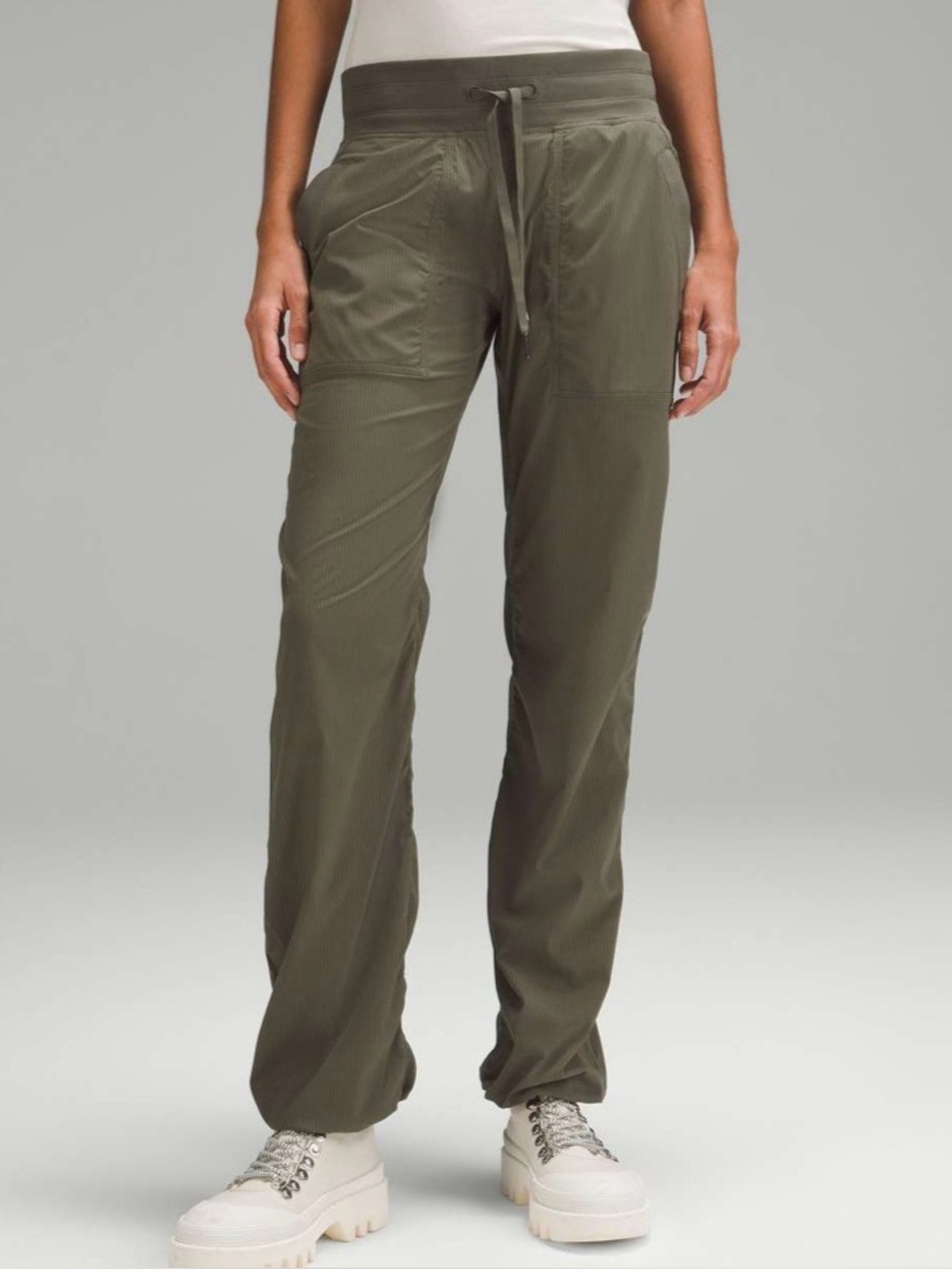 Lululemon Dance Studio Mid-Rise Pant Full Length 0 Army Green Athleisure Workout